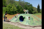 [CIRCO DELLA PACE / PEACEFUL CIRCUS]　2008
ceramic, cement, plastic tubes, rope, slide, wood
Park of Filippo Cremonesi Foundation, Farfa, Italy
